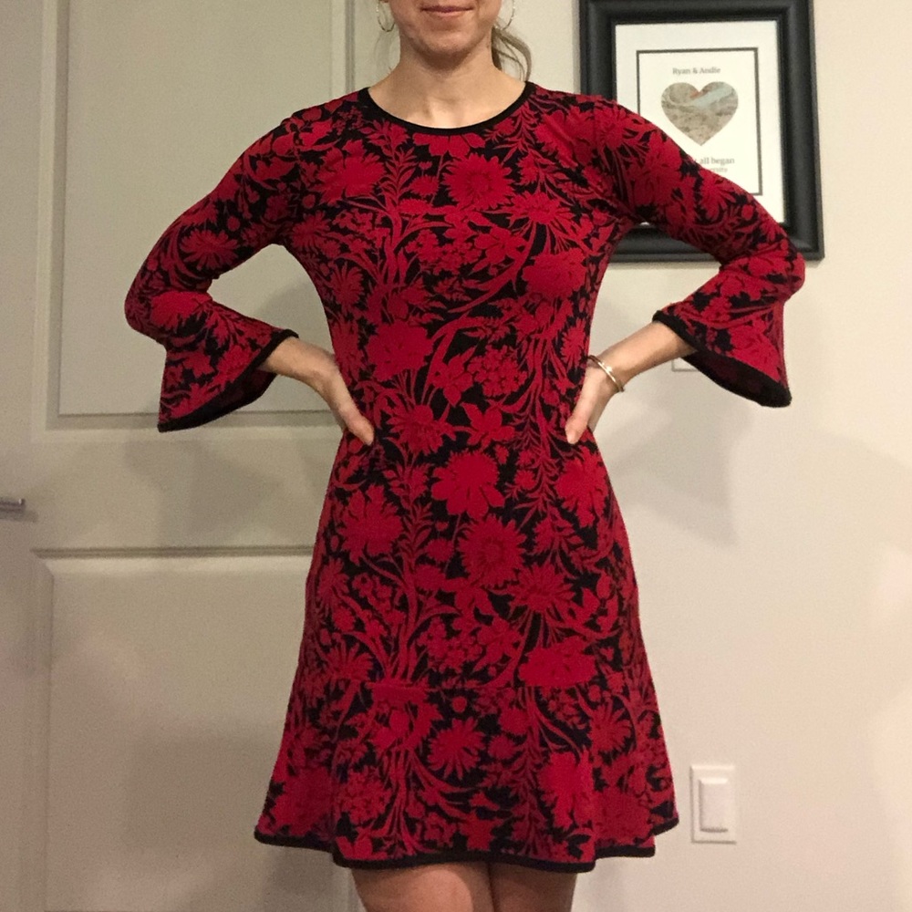 Red & Black Floral Dress - Michael Kors - XS